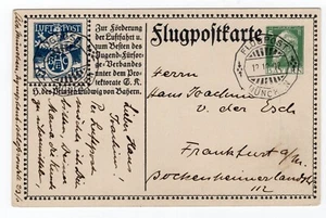 GERMANY BAVARIA 1918 SCARCE SPECIAL AIR MAIL LOVELY ART NOUVEAU CARD SFP1 - Picture 1 of 2