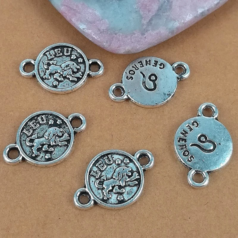 Conector Leo LEU artesanal color plata tibetano de 10 mm 30 piezas H0757 Foto 1 de 1