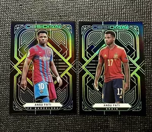 Ansu Fati /5 Spain 2021-22 Panini Obsidian Soccer SP Green Flood - Picture 1 of 2