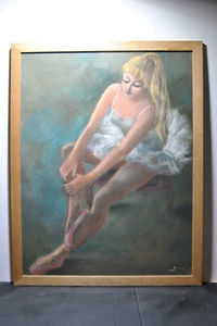 Quadro Disegno Pastello Danseuse Topo Opera Giovane Donna Bionda S MESIE Francia - Bild 1 von 12