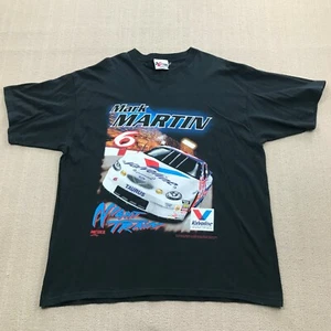 VINTAGE Mark Martin Shirt Mens XL Black NASCAR Racing Double Sided Night Train - Picture 1 of 13