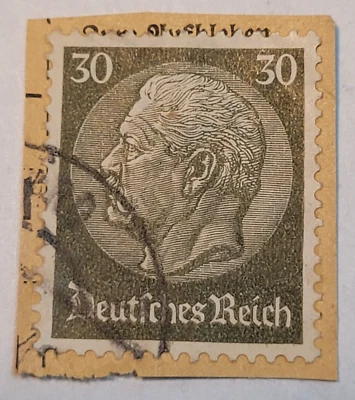 ALEMANIA Deuirches Reich ~ Pau Von Hindenburg ~ Sello Olive 30 ~ Publicado ~ 1934 Foto 1 de 4