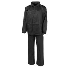 MFH 2-Piece Rain Suit Military Hunting Outdoor Jacket Trousers Fishing Black
