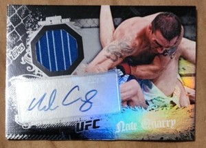 2010 Topps UFC Main Event Autograph Relic Refractor Card Nate Quarry #61 Auto