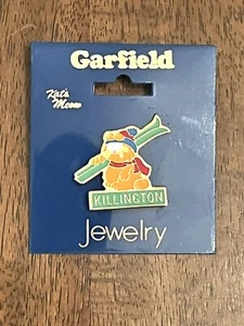 Vintage Garfield Enamel Pin Pinback Kat's Meow Jewelry Killington Ski Skiing NEW - Picture 1 of 3