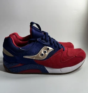Saucony Men’s 9.5 Grid 9000 ‘Sparring’ Premium Suede Blue/Red Sneakers S70279-1 - Picture 1 of 7