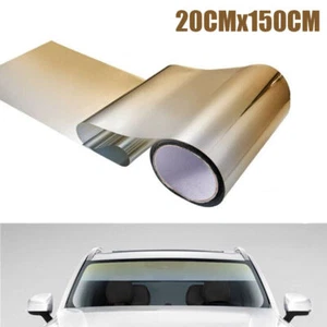 Gold Sun Visor Strip Tint Film Car Trims Front Windshield UV Shade Accessories - Picture 1 of 13