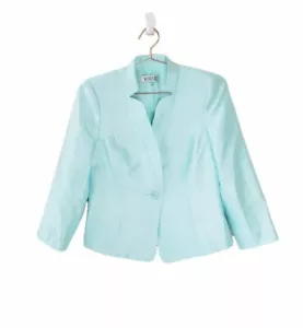 Neu mit Etikett Kasper 4 Sea Glass Blazer-Jacke mit einem Knopf Damen UVP: 119 $ - Bild 1 von 11