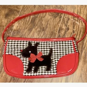 CUTE Girls Gymboree Scotty Dog Red/Black Houndstooth Purse - Picture 1 of 13