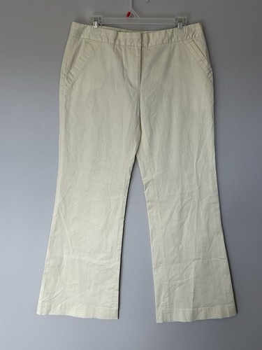 Pantalone donna Tory Burch giallo pallido gamba larga cotone 10. Designer Classic