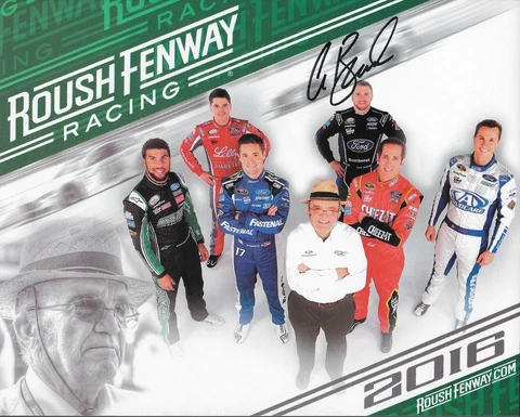 SIGNED 2016 CHRIS BUESCHER "ROUSH FENWAY RACING TEAM" NASCAR POSTCARD Cover