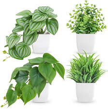 4 Packs Faux Plants Indoor Small Fake Plants for Women Office Desk Accessories