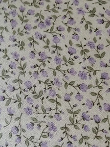 Rose Fabric by the yard, Lavender Roses, Tiny Rose Fabric, Cotton Material, - Picture 1 of 6