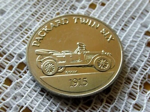 1915 FICHA DE COCHE ANTIGUO PACKARD TWIN SIX SUNOCO * FICHA DE GASOLINERA - Imagen 1 de 2