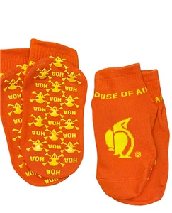 Trampoline Socks House Of Air Children’s Gripper Sole 3 Pack Orange Unisex - Picture 1 of 7
