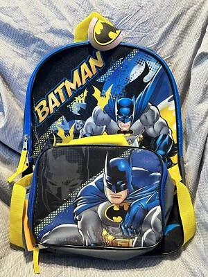 Batman Boys School Backpack Lunch Box SET DC Comic Superheroes Bioworld NEW - Image 1 of 4