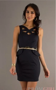 xoxo juniors 5/6 peplum dress girls cotton black - Picture 1 of 5