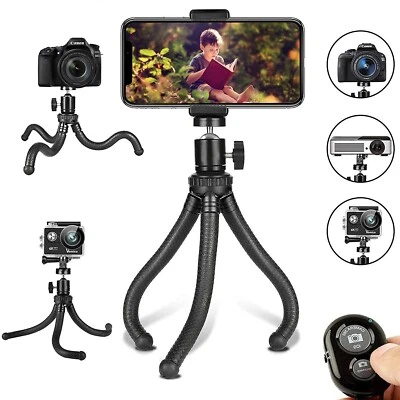 Flexible Cell Phone & Camera Mounting Tripod Stand Holder with Wireless Remote - Image 1 of 4