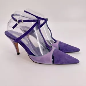 Vintage Christian LaCroix Lila Wildleder Italy Riemchen Heels Gr. 38,5 - Bild 1 von 10