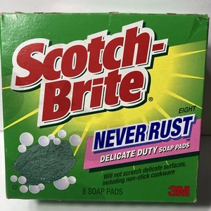 1) DAMAGED Crushed Scotch Brite Never Rust Delicate Duty Soap Pad DISCONTINUED - Picture 1 of 23