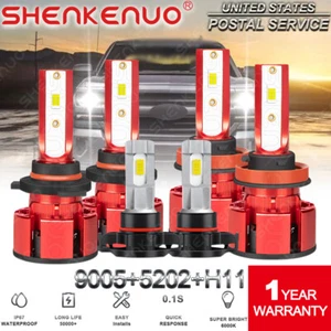 For Chevy Suburban Tahoe 2007-2014 6x White LED Headlight Fog Light Bulbs Combo - Picture 1 of 12