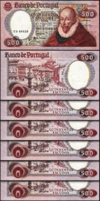 Portugal 500 Escudos 1979, aAU, 6 Pcs LOT, Consecutive, P-177 - Image 1 of 4