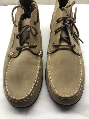 Lands End Niños Talla 7, Zapatos de Vestir Oxford Gamuza Con Cordones, Beige Claro - NUEVO Foto 1 de 4