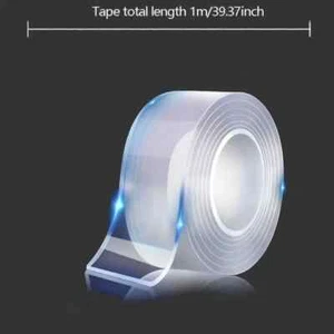 2PZ NASTRO BIADESIVO RESISTENTE TRASPARENTE EXTRA FORTE RIMOVIBILE MULTIUSO 1M - Foto 1 di 6