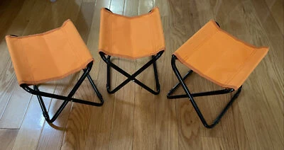 9" Collapsible Folding Fabric Stool for Kids Portable Lightweight Set Of 3! - Image 1 of 4