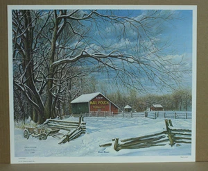 Snow-Bound CW Vittitow Mail Pouch Tobacco Barn Winter Wagon Kentucky Artist - Picture 1 of 11