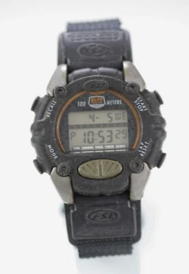 Reloj Hombre Fossil Plástico Goma Nylon Negro 100m Luz Alarma Cron Fecha Cuarzo Foto 1 de 4