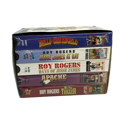 Roy Rogers 5 VHS Video Box Set Sealed San Angelo Jesse James Apache Rose Trigger - Image 1 of 4