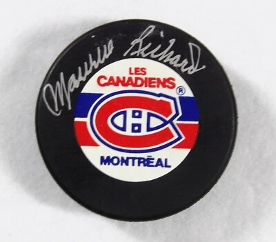 Maurice Richard Montreal Canadiens Signed Hockey Puck JSA Authenticated - Image 1 of 3