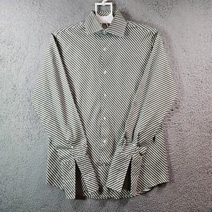 Banana Republic Hemd Herren 15 15,5 Medium - französische Manschette grau gestreift adrett - Bild 1 von 11