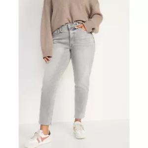 Old Navy Curvy High Waisted Button-Fly O.G. Straight Cut-Off Ankle Jeans 26 - Picture 1 of 3