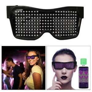 Bluetooth LED Gafas APP Control para Raves Cumpleaños DJ EDM Pantalla Texto - Imagen 1 de 22