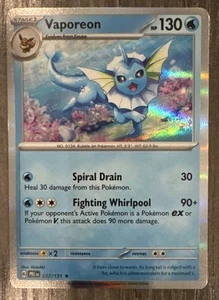 2025 Pokémon Prismatic Evolutions Reverse Holo Vaporeon 22/131 - Picture 1 of 2