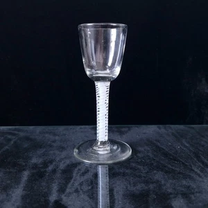 Antique 18th Century Double Opaque Twist Stem English Wine Glass *Damaged Foot - Picture 1 of 17