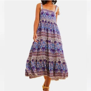 Maxi abito midi nuovo con etichette Caroline Constas blu stampa floreale cotone senza maniche, taglia M - Foto 1 di 10