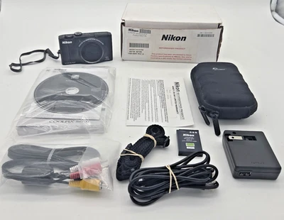 Nikon COOLPIX S8100 12.1MP Digital Camera Black Made In JAPAN W/ Charger Battery - Image 1 of 4