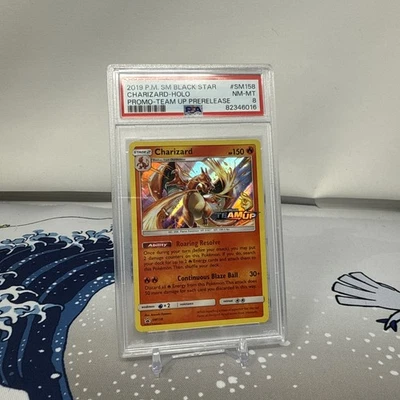 Pokémon Tcg Charizard SM158 Sun & Moon Team Up Black Star Prerelease Promo PSA 8 - Image 1 of 2