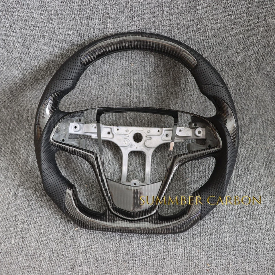 100% Real Carbon Fiber Steering Wheel Fits For Cadillac ATS CTS 13-19 - Image 1 of 4