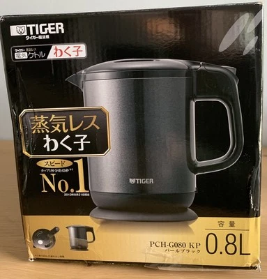 Tiger electric kettle PCH-G080-KP Black 100V Steamless 0.8L Japan - Image 1 of 4
