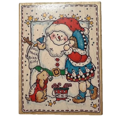 Резиновый штамп Penny Black Secret For Snowman Santa 1996 925K деревянное крепление - Изображение 1 из 4