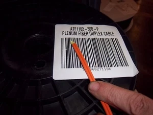 A7F1102-500-P Plenum Fiber Optic Duplex Cable 500FT/ROLL, NEW -25 FEET - Picture 1 of 1