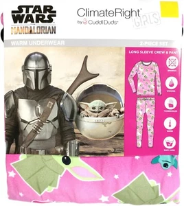 Girls Small 6-7 Star Wars Thermal Baselayer 2-Piece Long Sleeve Shirt Pant PJs - Picture 1 of 4