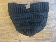 C.C Beanie Solid Black Thick Knit Soft Streach Hat FREE SHIPPING!