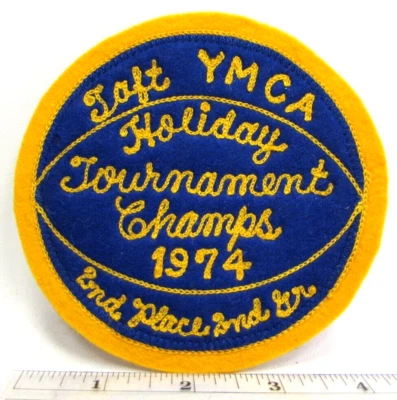 Vintage 1974 Taft YMCA Holiday Tournament Basketball Champs Patch Enid OK B - Image 1 of 3