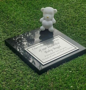 Personalised Granite Baby Memorial Plaque Flat Grave Marker Cemetery Headstone  - Picture 1 of 3