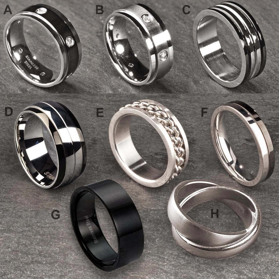 Acciaio Inox Anello da Donna Uomo Nastro Anello Rotante EXR53 - Immagine 1 di 1